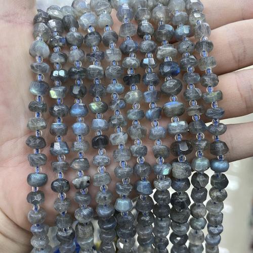 Natural Labradorite Beads fashion jewelry & DIY & faceted grey Length about 4.5-7.5mm Sold Per Approx 38 cm Strand