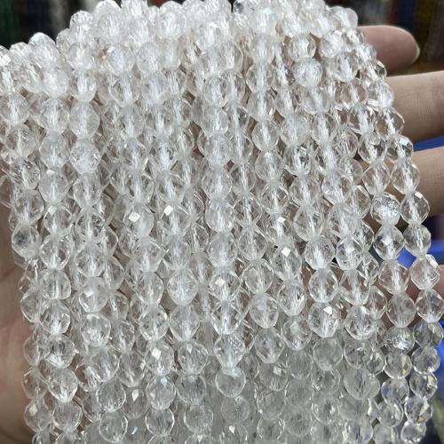 Natural Clear Quartz Beads Square fashion jewelry & DIY & faceted clear Length about 6.5-7.5mm Sold Per Approx 38 cm Strand