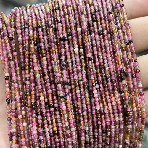 Gemstone Jewelry Beads Tourmaline Round fashion jewelry & DIY mixed colors 2.30mm Sold Per Approx 38 cm Strand