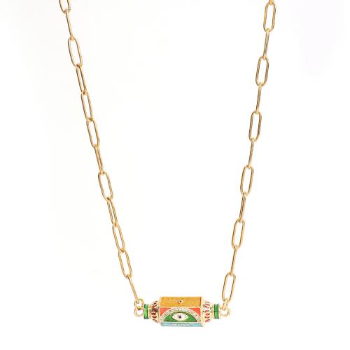 Rustfrit stål smykker halskæde, 304 rustfrit stål, med 5cm extender kæde, mode smykker & for kvinde & emalje, flere farver til valg, Længde Ca. 45 cm, Solgt af PC