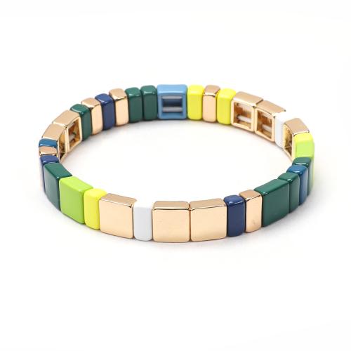 alliage de zinc bracelet, vernis au four, bijoux de mode & élastique & unisexe, plus de couleurs à choisir, protéger l'environnement, sans nickel, plomb et cadmium, Longueur Environ 18 cm, Vendu par PC
