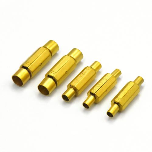 Stainless Steel Bayonet Clasp 304 Stainless Steel plated DIY golden Sold By Bag