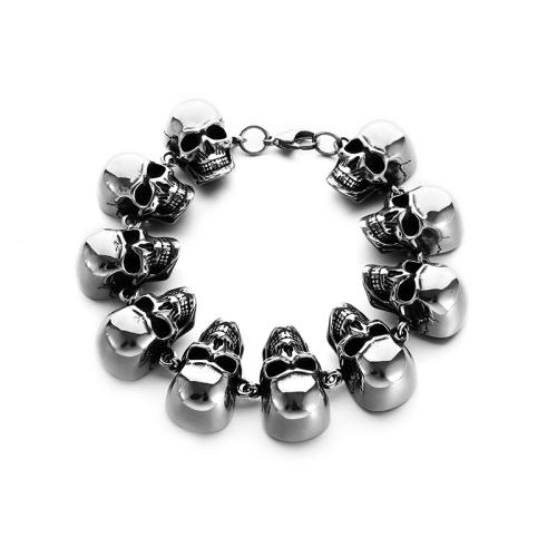Zinc Alloy Bracelet plated punk style & for man silver color Sold By PC