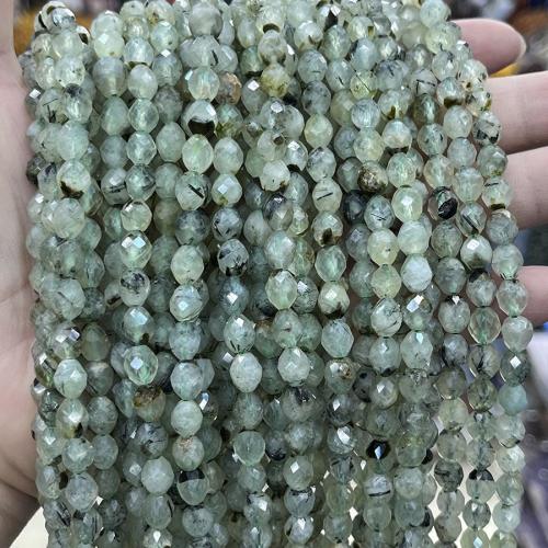 Gemstone Jewelry Beads Natural Prehnite Oval fashion jewelry & DIY & faceted mixed colors Length about 6.5-7.6mm Sold Per Approx 38 cm Strand