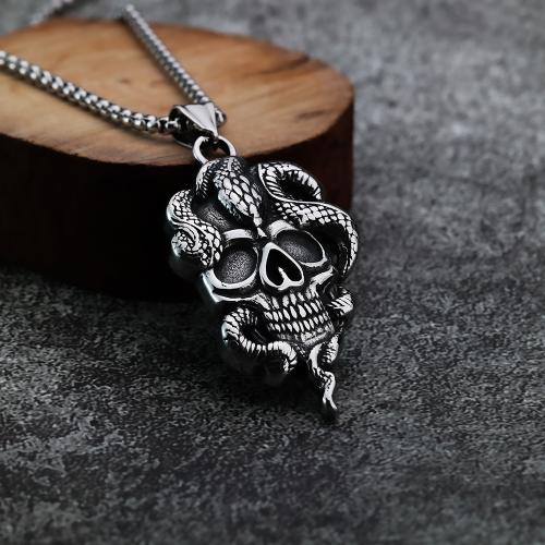 Stainless Steel Skull Pendants 304 Stainless Steel polished original color Sold By PC