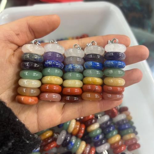 Gemstone Pendants Jewelry Rainbow Stone Column fashion jewelry & DIY multi-colored Sold By PC