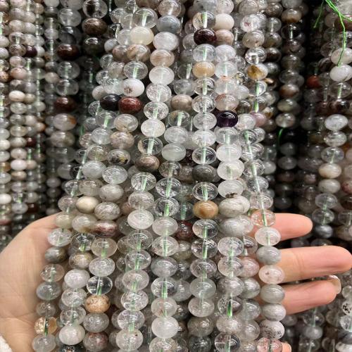 Naturlige kvarts smykker perler, Green Phantom Quartz, Runde, mode smykker & du kan DIY & forskellig størrelse for valg, blandede farver, Solgt Per Ca. 38 cm Strand