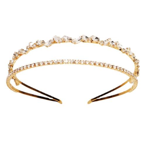 Haarbanden, Zinc Alloy, mode sieraden & voor vrouw & met strass, gouden, Verkocht door PC