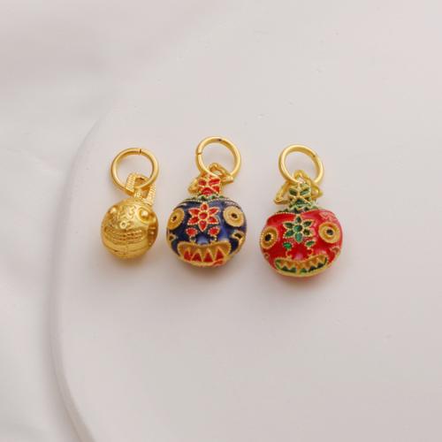 Zinc Alloy Enamel Pendants gold color plated three pieces & DIY mixed colors nickel lead & cadmium free Sold By Set