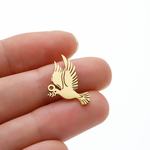 Stainless Steel Animal Pendants 304 Stainless Steel Bird plated DIY Sold By Bag