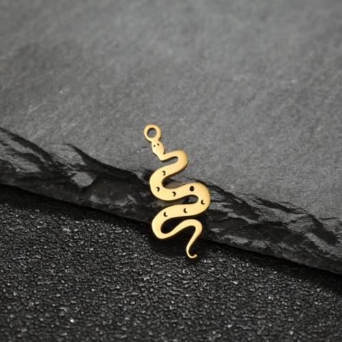 Stainless Steel Animal Pendants 304 Stainless Steel Snake plated DIY Sold By Bag