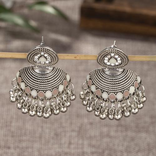 Zinc Alloy Stud Earring for woman & enamel & with rhinestone Sold By Pair