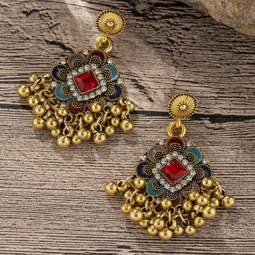 Zinc Alloy Stud Earring with Acrylic plated fashion jewelry & for woman & with rhinestone Sold By Pair