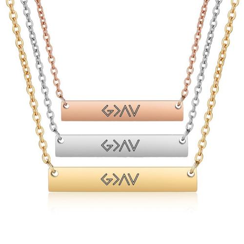 Titanium stål halskæde, med 5cm extender kæde, Carved, for kvinde, flere farver til valg, Længde 45 cm, Solgt af PC