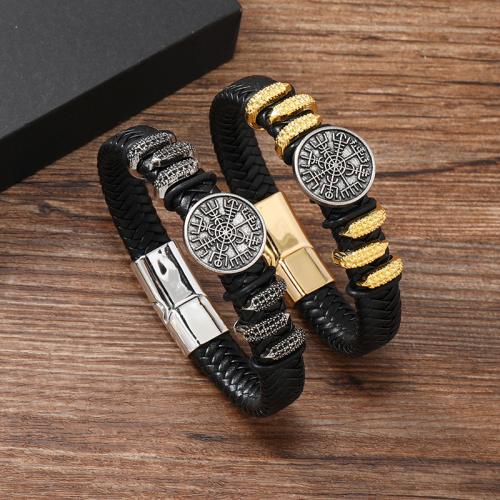 PU Leather Cord Bracelets Zinc Alloy with Magnet & PU Leather for man Sold By PC