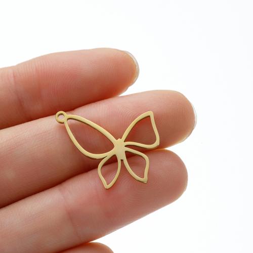 Stainless Steel Animal Pendants 304 Stainless Steel Butterfly plated DIY Sold By Bag
