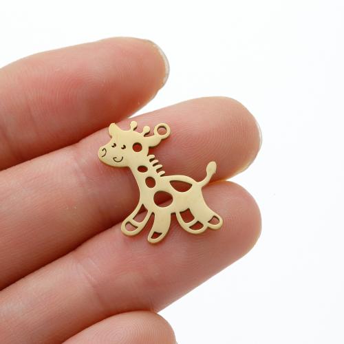 Stainless Steel Animal Pendants 304 Stainless Steel Giraffe plated DIY Sold By Bag