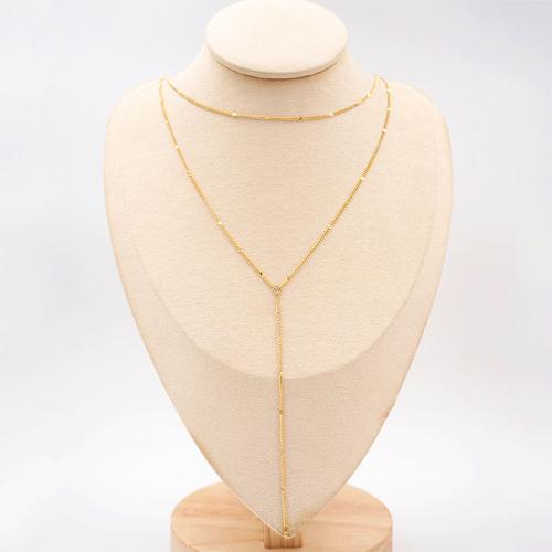 Titan stål halsband, plated, Dubbla lager & mode smycken, gyllene, Säljs av PC