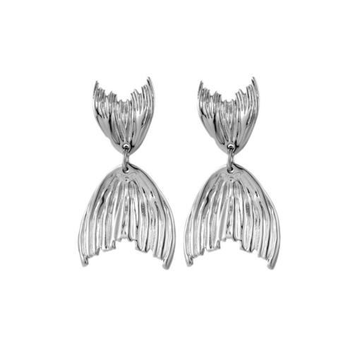 Titanium Staal Earring, verschillende stijlen voor de keuze & voor vrouw, zilver, Verkocht door pair