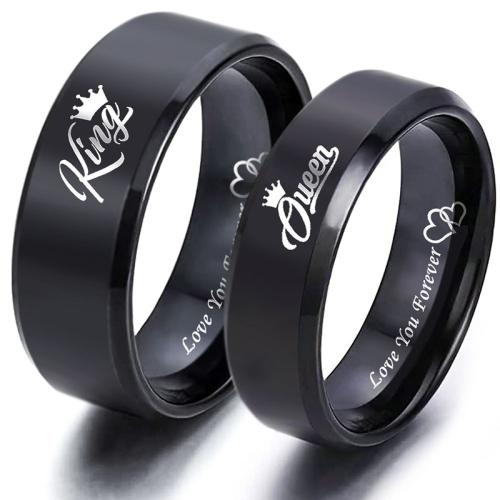 Edelstahl Ringe, 304 Edelstahl, Handpoliert, unisex & verschiedene Größen vorhanden & verschiedene Stile für Wahl, schwarz, verkauft von PC