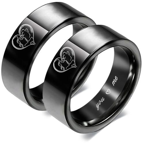 ステンレス鋼の指環, 304ステンレススチール, ハンドポリッシュ, ユニセックス & 異なるサイズの選択 & 異なるスタイルを選択, 無色, 売り手 パソコン