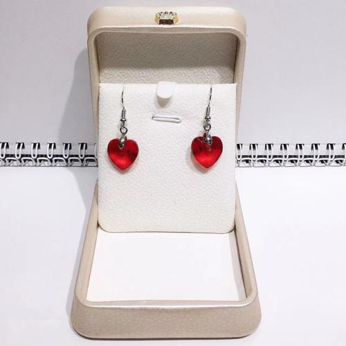 Zinc Alloy Drop Earrings with Crystal plated for woman 14mm Sold By Pair