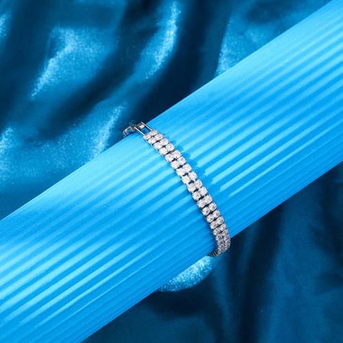 Titanium Steel Bracelet & Bangle plated micro pave cubic zirconia & for woman Length 16 cm Sold By PC