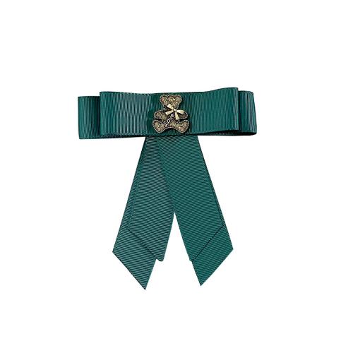 Collar Brooch Grosgrain Ribbon with Zinc Alloy handmade for woman & with rhinestone Sold By PC