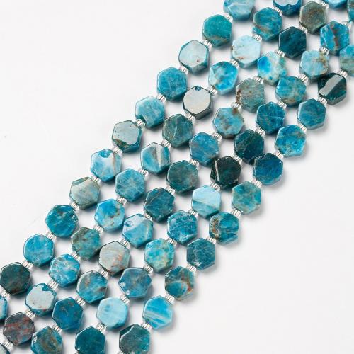 Perles bijoux en pierres gemmes, Apatites, hexagone, bijoux de mode & DIY, couleurs mélangées, 9mm, Vendu par Environ 38 cm brin