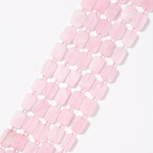 Naturliga rosenkvarts pärlor, Rose Quartz, Rektangel, mode smycken & DIY, rosa, 10x12mm, Såld Per Ca 38 cm Strand