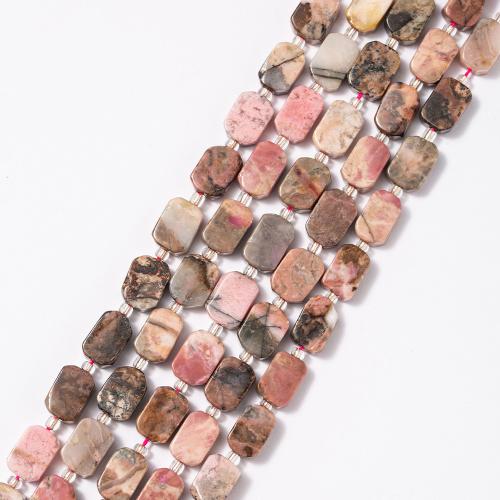 Rhodonite Beads, Rhodonit, Rektangel, mode smykker & du kan DIY, blandede farver, 10x12mm, Solgt Per Ca. 38 cm Strand