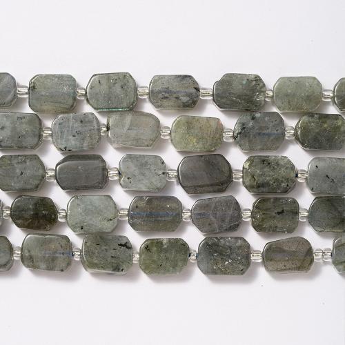 Labradorit perler, Rektangel, mode smykker & du kan DIY, grå, 10x12mm, Solgt Per Ca. 38 cm Strand
