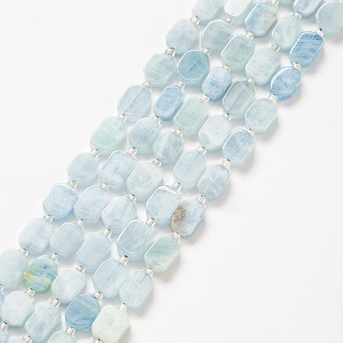 Perline gioielli gemme, acquamarina, Rettangolo, gioielli di moda & DIY, blu mare, 10x12mm, Venduto per Appross. 38 cm filo