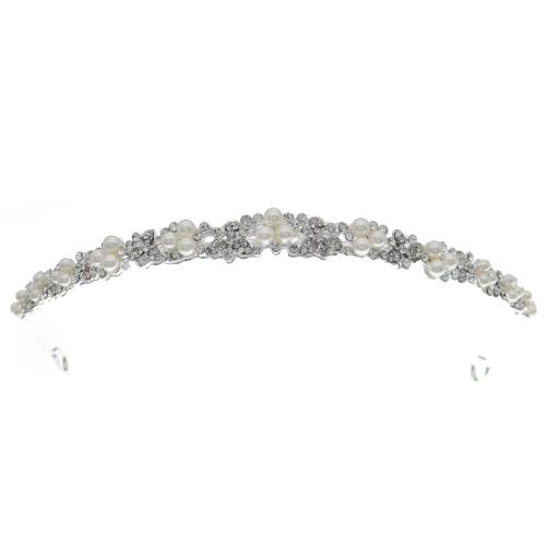 Hair Bands Zinc Alloy for woman & with rhinestone silver color Sold By PC