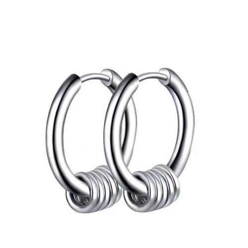 Stainless Steel Huggie Hoop Earring, 304 Stainless Steel, Unisex & different size for choice, original color, Sold By Pair