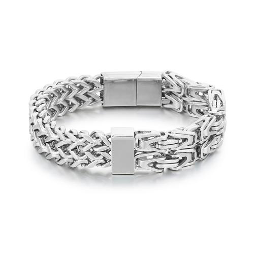 Stainless Steel Jewelry Bracelet 304 Stainless Steel Vacuum Ion Plating fashion jewelry & for man 12mm Length 21 cm Sold By PC