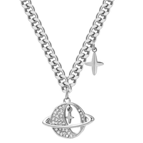 Nehrđajućeg čelika, nakit ogrlice, 304 nehrđajućeg čelika, s 5cm Produžetak lanac, modni nakit & bez spolne razlike, izvorna boja, Dužina 46 cm, Prodano By PC