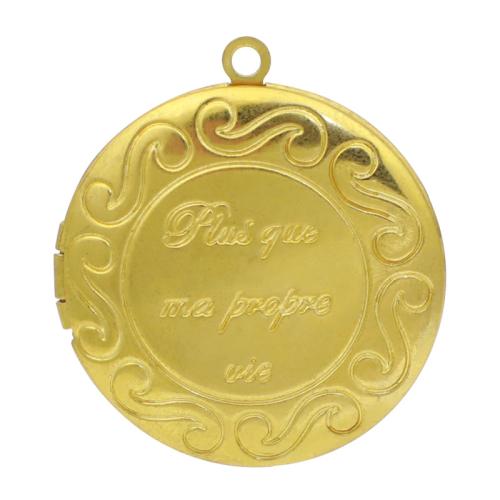 Brass Medaljonki Riipukset, Messinki, kanssa photo medaljonki & eri tyylejä valinta, kultainen, Myymät PC
