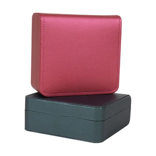 Caja de joyería multifuncional, Cuero de PU, con Tela flocado & El plastico, Portátil & Polvo, más colores para la opción, 140x130x55mm, Vendido por UD