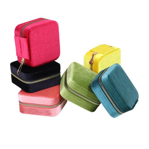 Multifunctional Jewelry Box Velveteen with Flocking Fabric & Plastic portable & dustproof Sold By PC