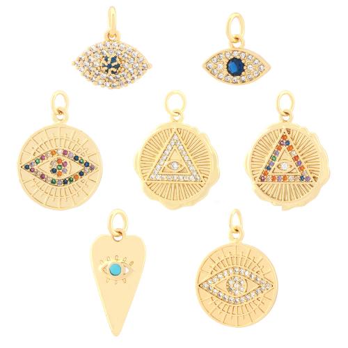 Cubic Zirconia Micro Pave Brass Pendant, Donut, gold color plated, fashion jewelry & DIY & different styles for choice & micro pave cubic zirconia, more colors for choice, nickel, lead & cadmium free, Sold By PC