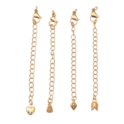Brass Extender Chain gold color plated & DIY nickel lead & cadmium free 32mm Length 7 cm Sold By Bag
