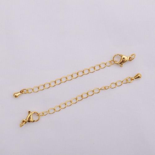 Brass Extender Chain gold color plated & DIY nickel lead & cadmium free Length 6.3 cm Sold By Bag