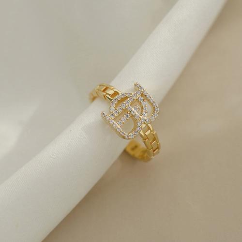 Cubic Zirconia Micro Pave Brass Ring, fashion jewelry & micro pave cubic zirconia & for woman, US Ring Size:7, Sold By PC