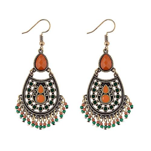 Zinc Alloy Drop Earrings with Acrylic handmade fashion jewelry & for woman & enamel 70mm Sold By Pair