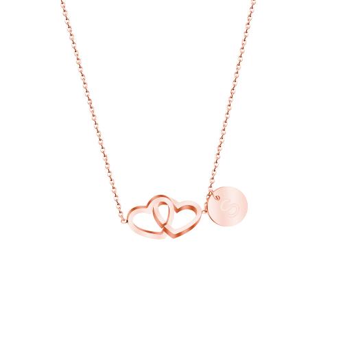 Stainless Steel Jewelry Necklace 304 Stainless Steel with 5cm extender chain Heart Vacuum Ion Plating fashion jewelry & for woman Length 48 cm Sold By PC
