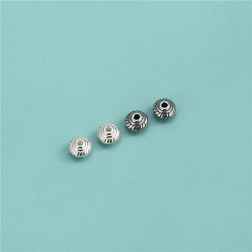 Spacer Χάντρες Κοσμήματα, 925 Sterling Silver, DIY, περισσότερα χρώματα για την επιλογή, 4.90x3.20mm, Τρύπα:Περίπου 1.1mm, Sold Με PC