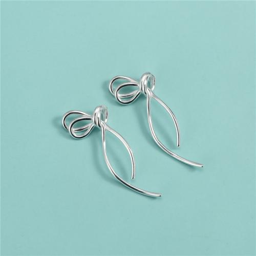925 Sterling Silver Pendant Bowknot DIY silver color Approx 3.5mm Sold By PC