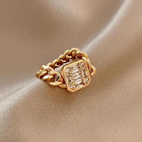 Krychlový Circonia Micro vydláždit mosazný prsten, Mosaz, módní šperky & micro vydláždit kubické zirkony & pro ženy, Velikost:7, Prodáno By PC