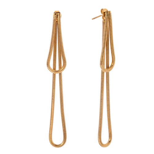 Fashion Fringe Earrings 304 Stainless Steel 18K gold plated fashion jewelry & for woman golden Sold By Pair
